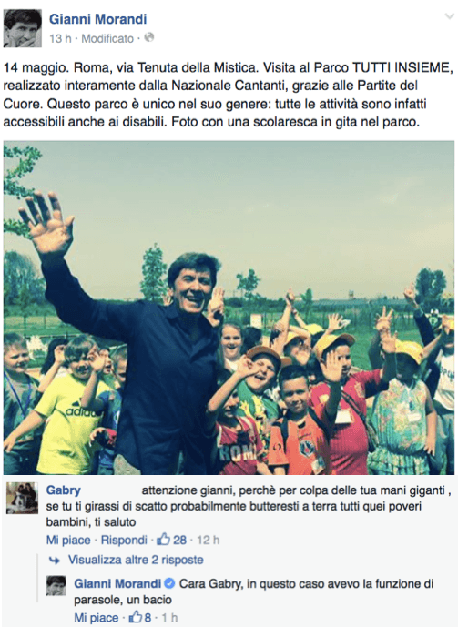 Gianni Morandi, l'idolo bon ton di Facebook