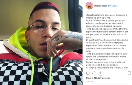 Sfera Ebbasta strage Instagram